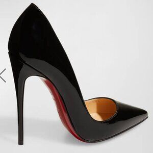 Christian Louboutin So Kate Patent Pointed-Toe Red Sole Heels